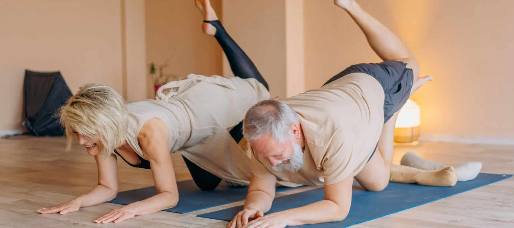 Couples yoga class