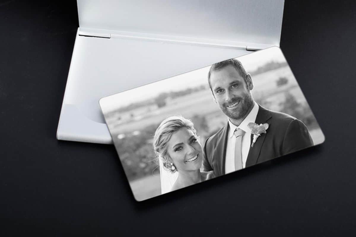 Carte de portefeuille photo en métal