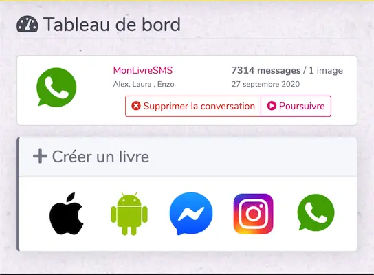 WhatsApp chat summary MonLivreSMS